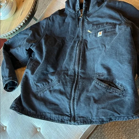 Carhartt Men Jacket Rare Vintage Duck Canvas Sherpa Zip Jacket Size 3XL - Picture 3 of 10
